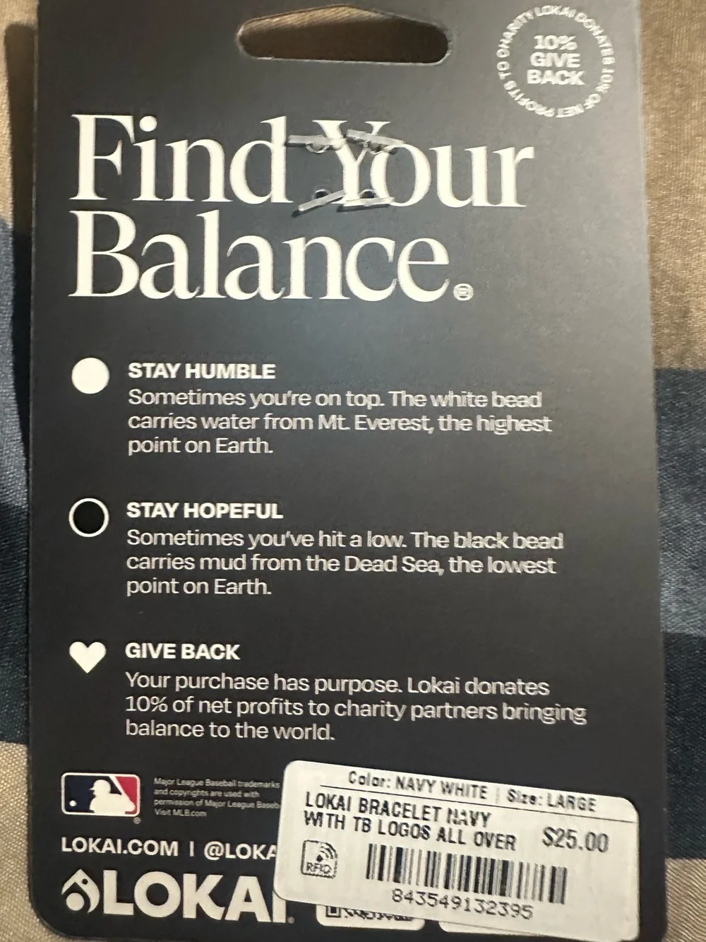 Lokai Tampa Bay Rays Navy & White Team Logo Bracelet